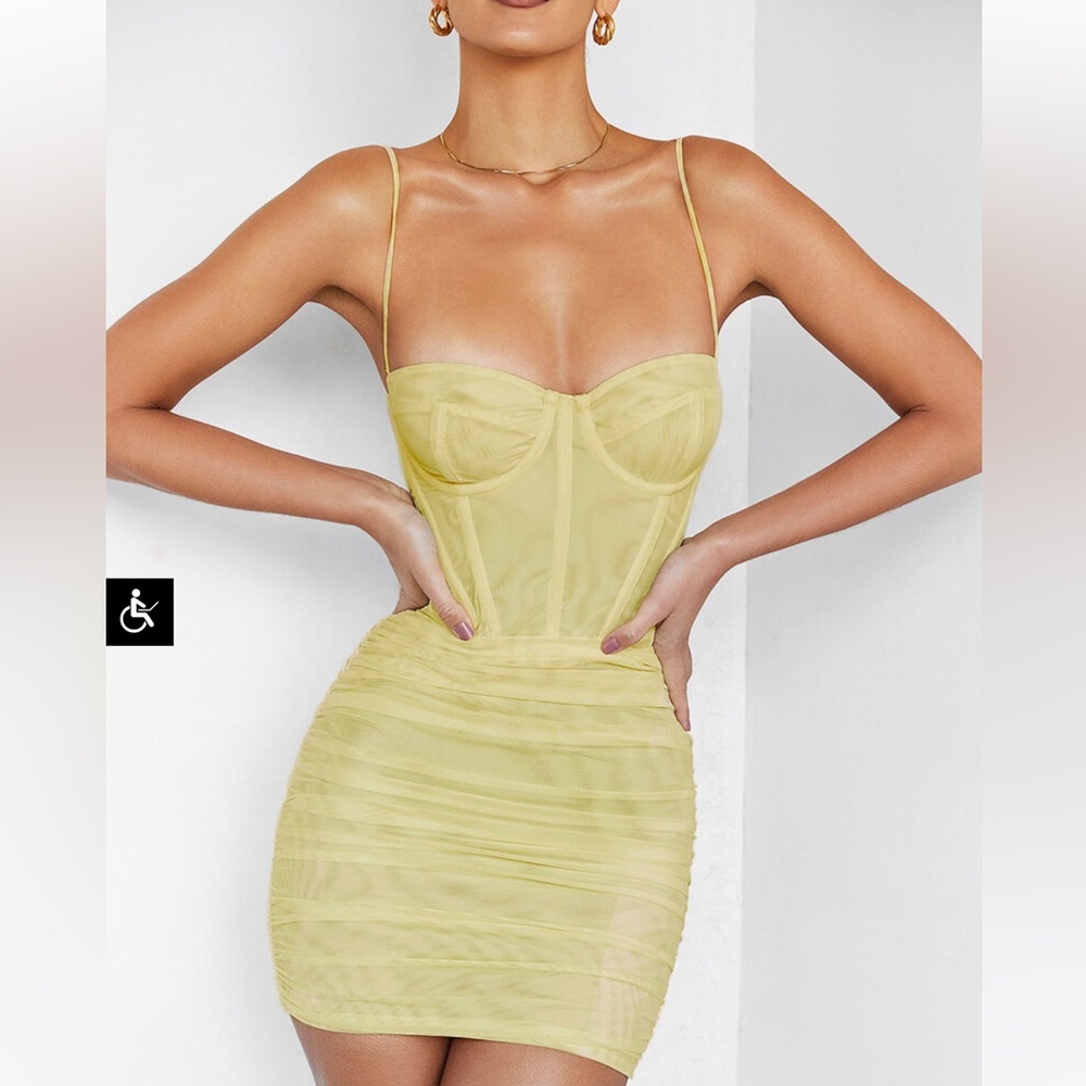 Mistress Rocks Yellow Corset Mini Dress (NWT!)